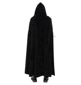Black 'Distressed' Long Cloak