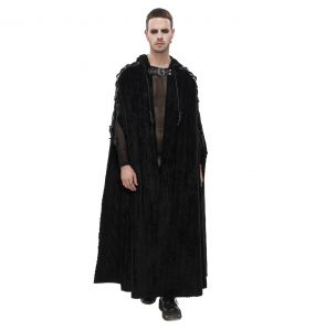 Black 'Distressed' Long Cloak