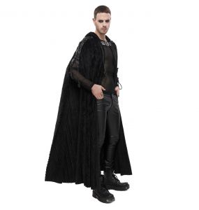 Black 'Distressed' Long Cloak