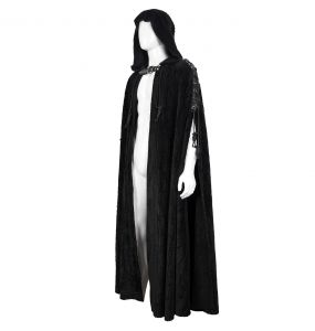 Black 'Distressed' Long Cloak