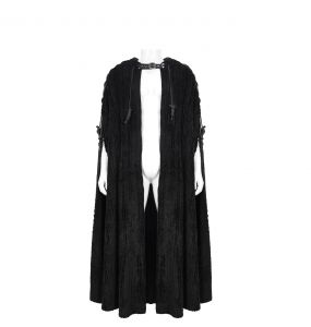 Black 'Distressed' Long Cloak