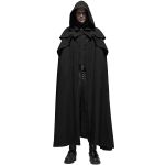 Longue Cape Gothique Médiévale 'Xavier' Noire