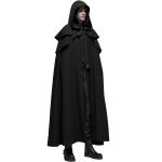 Black 'Xavier' Gothic Medieval Long Cloak