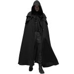 Longue Cape Gothique Médiévale 'Xavier' Noire