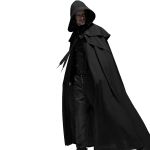 Black 'Xavier' Gothic Medieval Long Cloak