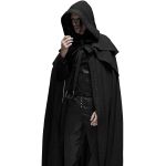 Longue Cape Gothique Médiévale 'Xavier' Noire