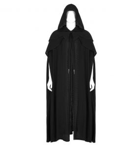Longue Cape Gothique Médiévale 'Xavier' Noire
