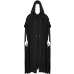Black 'Xavier' Gothic Medieval Long Cloak
