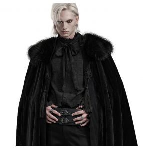 Black 'Vinitharius' Long Gothic Cloak
