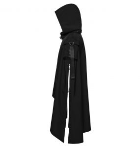 Black 'Lucius' Waterproof Asymmetrical Cloak