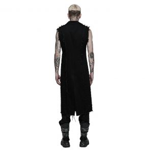 Black 'Punk Old Medium' Length Vest