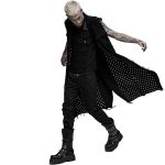 Black 'Punk Old Medium' Length Vest