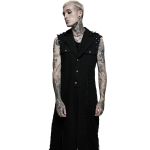 Black 'Punk Old Medium' Length Vest