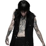 Black 'Punk Old Medium' Length Vest