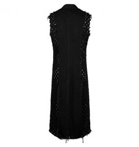 Black 'Punk Old Medium' Length Vest