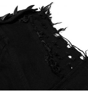 Black 'Punk Old Medium' Length Vest