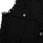 Black 'Punk Old Medium' Length Vest
