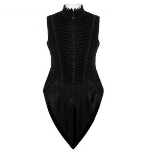 Gilet Queue de Pie 'Ascelin' en Velours Noir