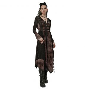 Manteau Sur-Robe 'Dark Wizard' Marron et Noir