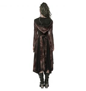 Brown and Black 'Dark Wizard' Over Dress Long Coat