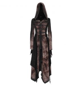 Brown and Black 'Dark Wizard' Over Dress Long Coat