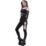 Black 'Pestilentia' Assymetrical Long Sleeves Top