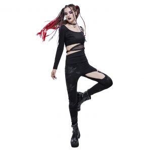 Haut Manches Longues Asymétrique 'Pestilentia' Noir