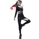 Black 'Pestilentia' Assymetrical Long Sleeves Top