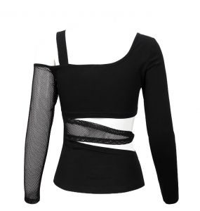 Haut Manches Longues Asymétrique 'Pestilentia' Noir