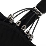 Black 'Pestilentia' Assymetrical Long Sleeves Top