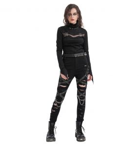 Dark Turtleneck Long Sleeves Top