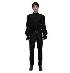 Black 'Ascelin' Embroidered Pants