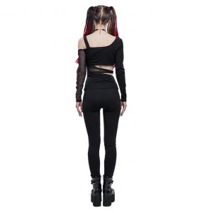 Black 'Pestilentia' Asymmetric Leggings