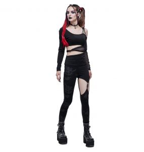 Leggings Asymétrique 'Pestilentia' Noir