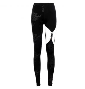 Black 'Pestilentia' Asymmetric Leggings
