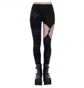 Black 'Pestilentia' Asymmetric Leggings