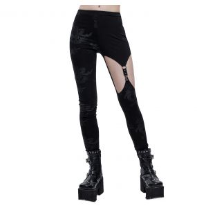 Black 'Pestilentia' Asymmetric Leggings