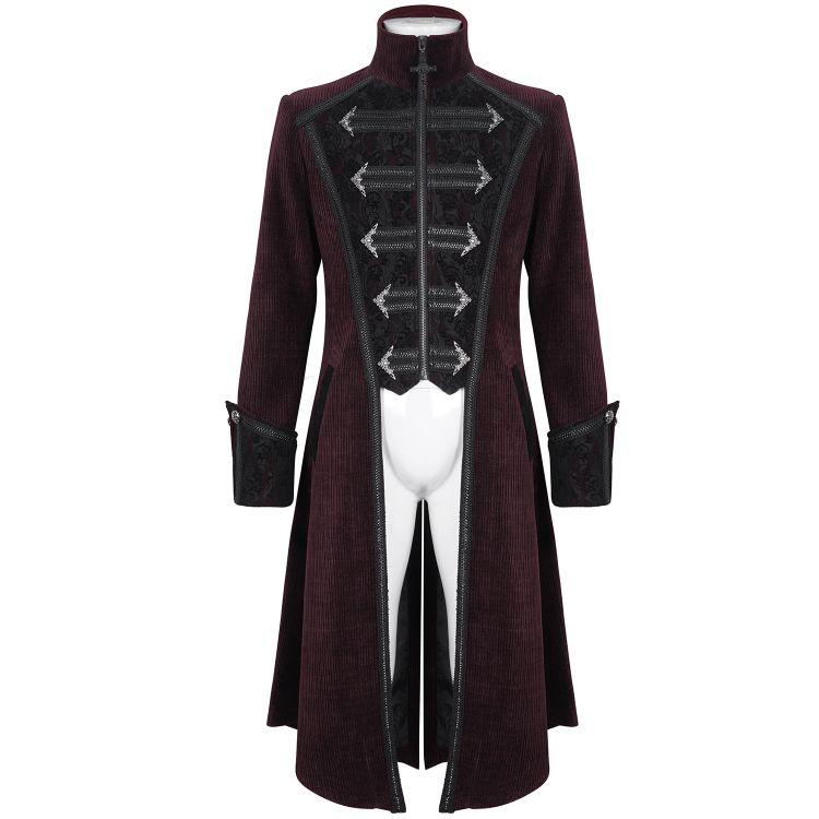 Burgundy 'Edgar' Victorian Coat