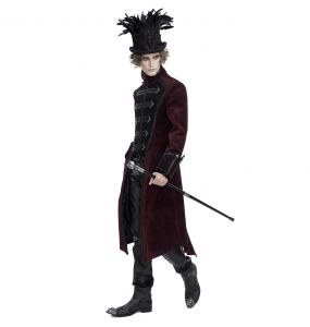 Manteau Victorien 'Edgar' Bordeaux