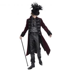 Burgundy 'Edgar' Victorian Coat