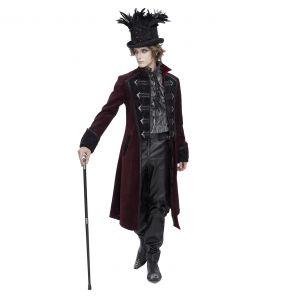 Manteau Victorien 'Edgar' Bordeaux