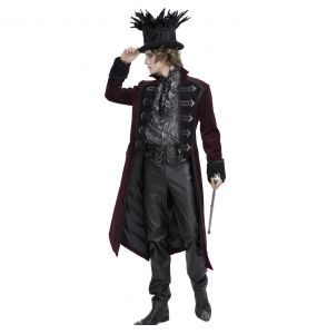 Manteau Victorien 'Edgar' Bordeaux