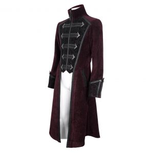 Burgundy 'Edgar' Victorian Coat