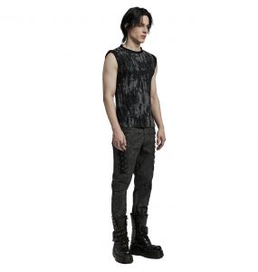 Black and Gray 'Xenos' Pants