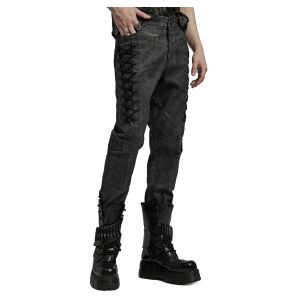 Black and Gray 'Xenos' Pants