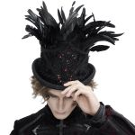 Black 'Edgar' Victorian Top Hat