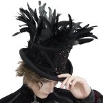 Black 'Edgar' Victorian Top Hat