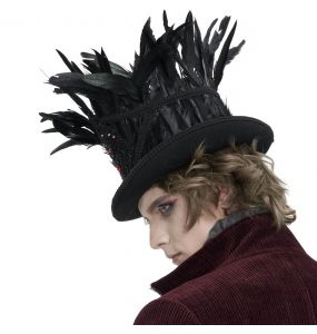 Black 'Edgar' Victorian Top Hat