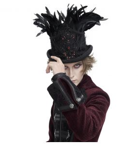 Black 'Edgar' Victorian Top Hat