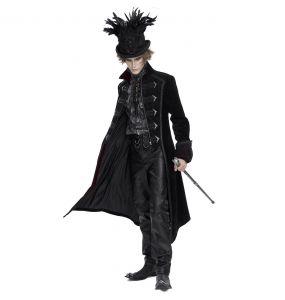 Black 'Edgar' Victorian Top Hat